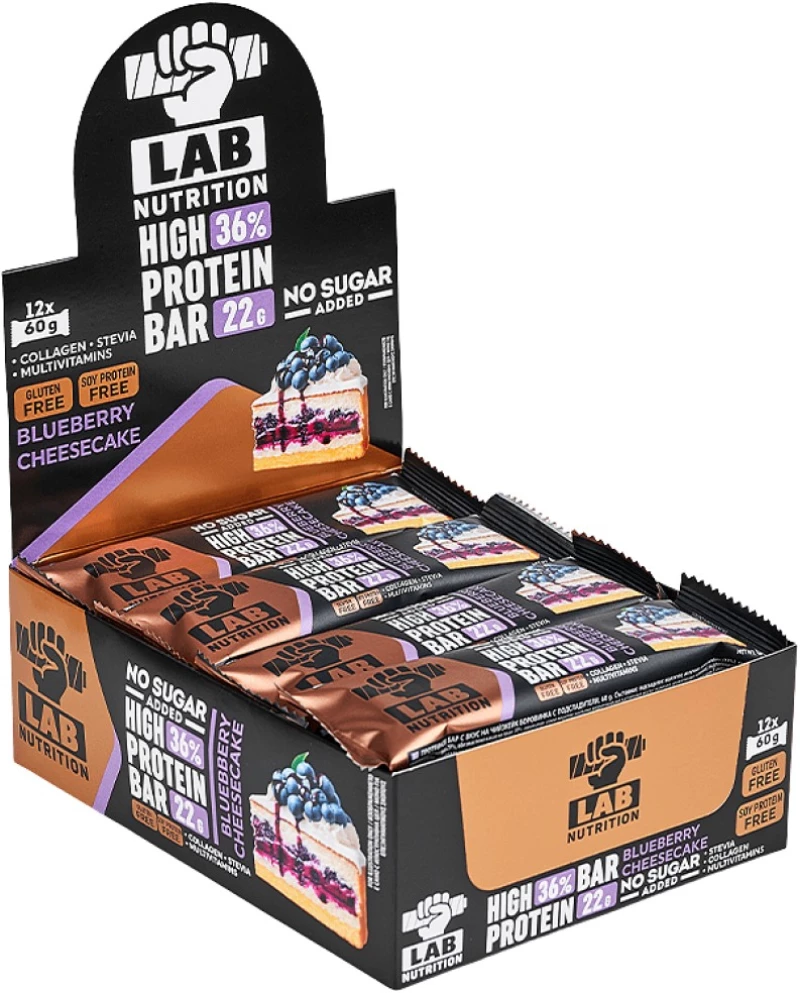 Lab Nutrition Premium High Protein Bar 36% [12 x 60 Γραμμάρια] Blueberry cheesecake