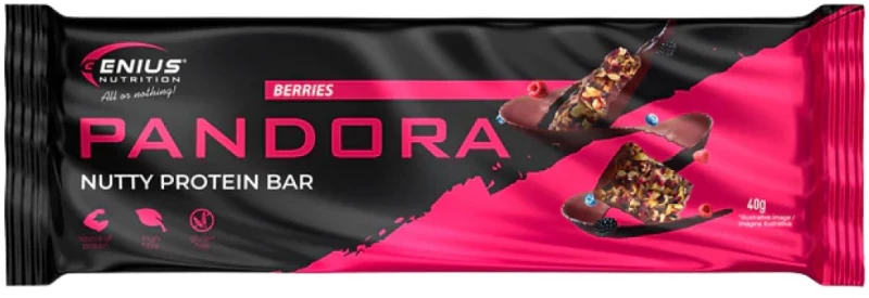 Genius Nutrition Pandora Nutty Protein Bar [40 Γραμμάρια] Φρούτα του δάσους