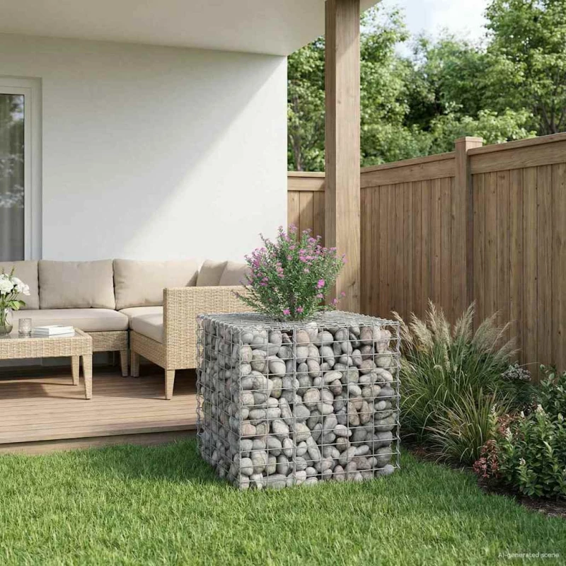 Ανασηκωμένο κρεβάτι gabion Ασημί 60 x 60 x 55 εκ |42033320