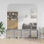Πύλη Σκύλου με Στηρίγματα 4 pcs Γκρι Sonoma 60 x 60 cm |892154