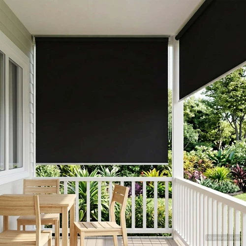Ρολό Κουρτίνα UV Προστασία Μαύρο 180 x 230 cm Πολυεστέρας |42041262