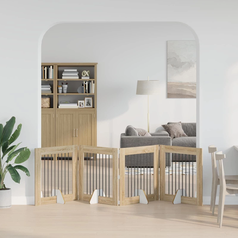Πύλη Σκύλου με Στηρίγματα 4 pcs Sonoma Δρυς 80 x 80 cm |892080