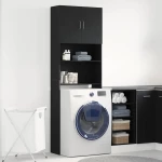 Ντουλάπι Πλυντηρίου Ρούχων Μαύρο Δρυς 64x24x190 εκ. από Τεχνητό Ξύλο |859128