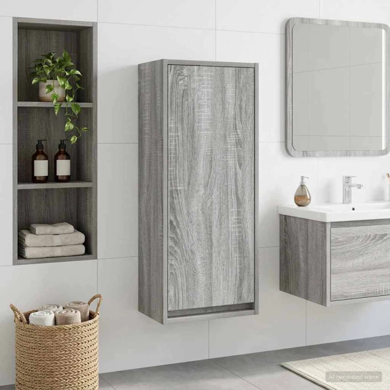 Επιτοίχιος νιπτήρας βανίλιας Γκρι Sonoma 35 x 20 x 81 εκ. |890765