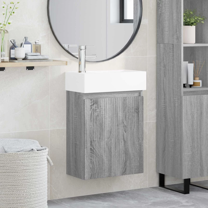 Μονάδα μπάνιου με βρύση Γκρι Sonoma 45,5 x 22,5 x 84 εκ |889447