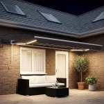 Χειροκίνητο πλαίσιο τέντας με LED Taupe 4,5 x 3 μ |3426245
