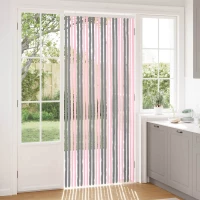 Κουρτίνα εντόμων Chenille Ασημί Γκρι και Ροζ 100 x 230 cm |42034443