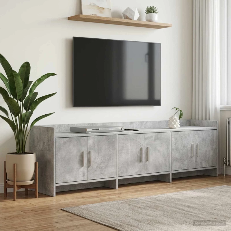 Ντουλάπι TV 168 x 33 x 47 εκ. Γκρι Σκυροδέματος |8011206