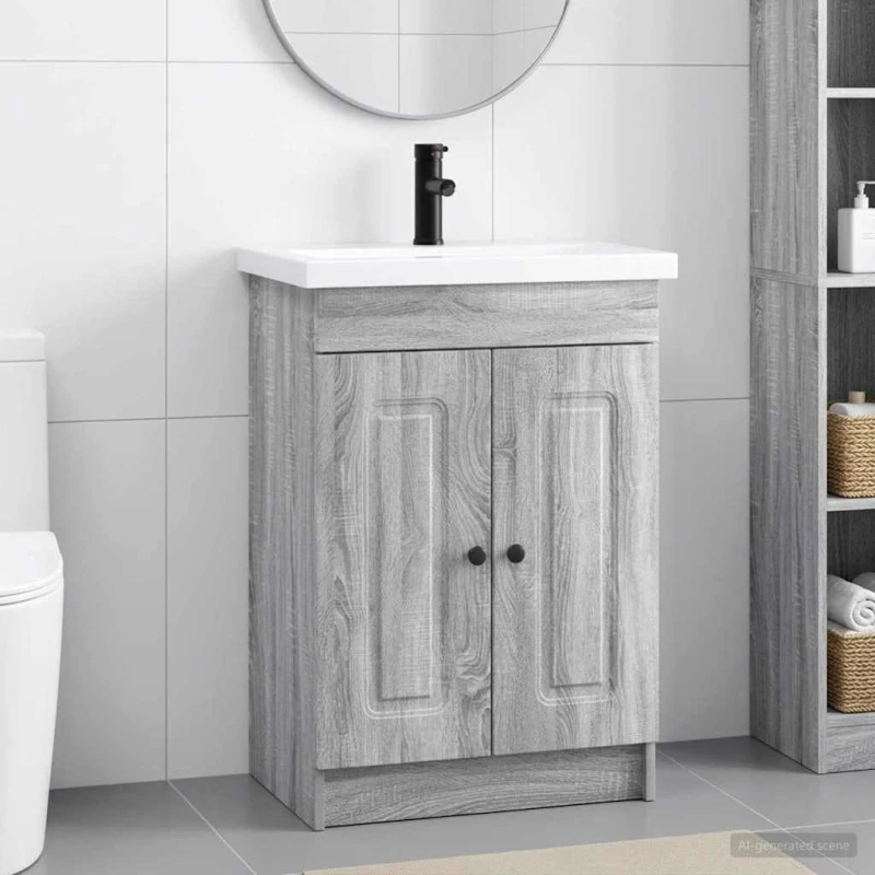 Σετ Επίπλων Μπάνιου Γκρι Sonoma 56 x 37,5 x 81 εκ |3404170