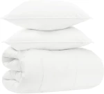 Σετ πάπλωμα Λευκό 220 x 240 cm Βαμβάκι, Μπαμπού, Πολυεστέρας |3432279
