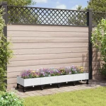 Κήπος Γλαστράκι με Ροδάκια Λευκό 160 x 40 x 33 cm PP |3423132