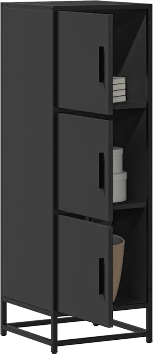 Ντουλάπι Μαύρο από 35,5x35x106,5 cm Επεξεργασμένο Ξύλο μέταλλο |849064