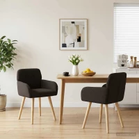 Καρέκλες φαγητού 2 pcs Μπουκλέ Μαύρο 59 x 57 x 85 εκ. |42034328