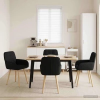 Καρέκλες φαγητού 4 pcs Ύφασμα Μαύρο 56,5 x 50 x 87,5 εκ. |3428195