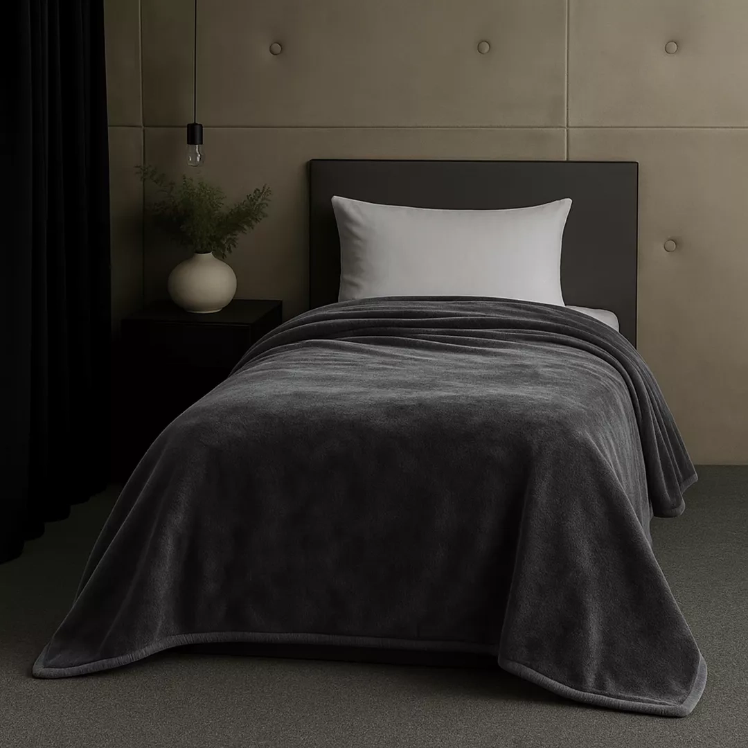 Κουβέρτα βελουτέ Μονή Grey - 150Χ220