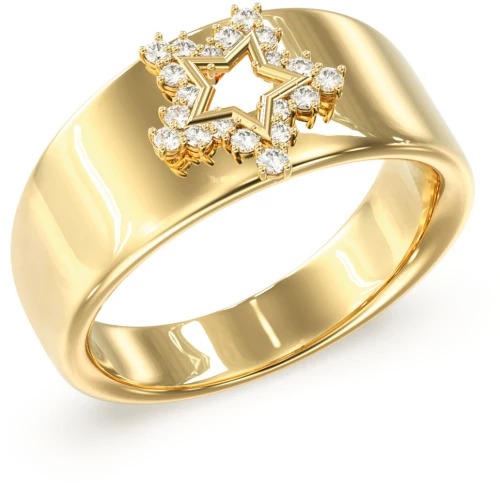GUESS STEEL ICONIQUE JUBR05540JWYG-No.54 Δαχτυλίδι Χρυσό Με Αστέρι Με Πέτρες