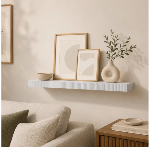 Ράφι Τοίχου Homea - 60x23.5x3.8cm - Λευκό