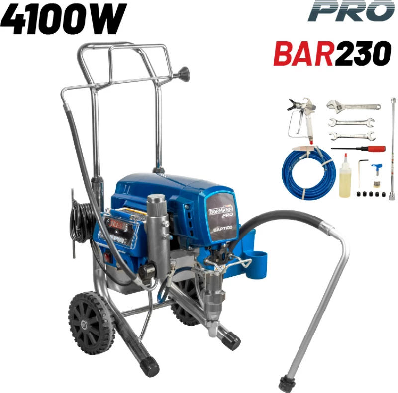 BORMANN Pro BAP7100 Ηλεκτρικό Πιστόλι Ψεκασμού Airless 4100W,5,5Lt/min,15m