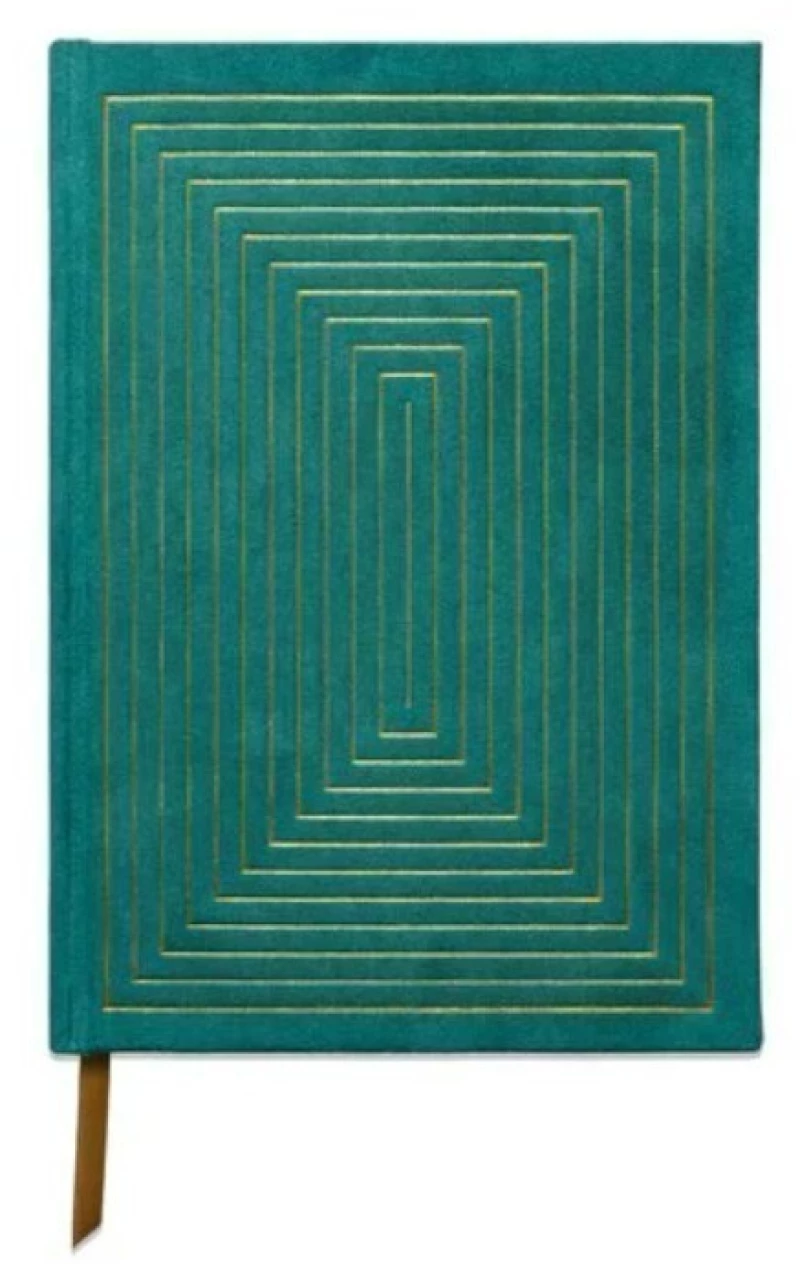 Σημειωματάριο/Journal Designworks 15x21cm Linear Boxes Green - Hardcover Suede Cloth