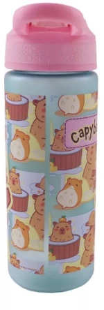 Παγούρι Gim με καλαμάκι πλαστικό Capybara Chill 600ml 550-13217