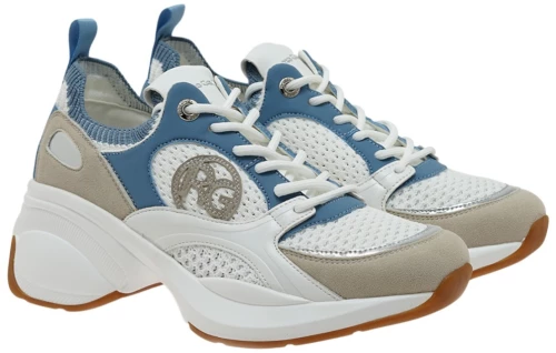 Renato Garini Γυναικεία Παπούτσια Sneakers 650-19R Λευκό Σιέλ W119R6503481 134797