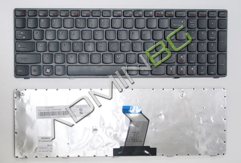 Πληκτρολόγιο Lenovo IdeaPad Z570 V570 B570 B580 B590, Μαύρο, US/UK