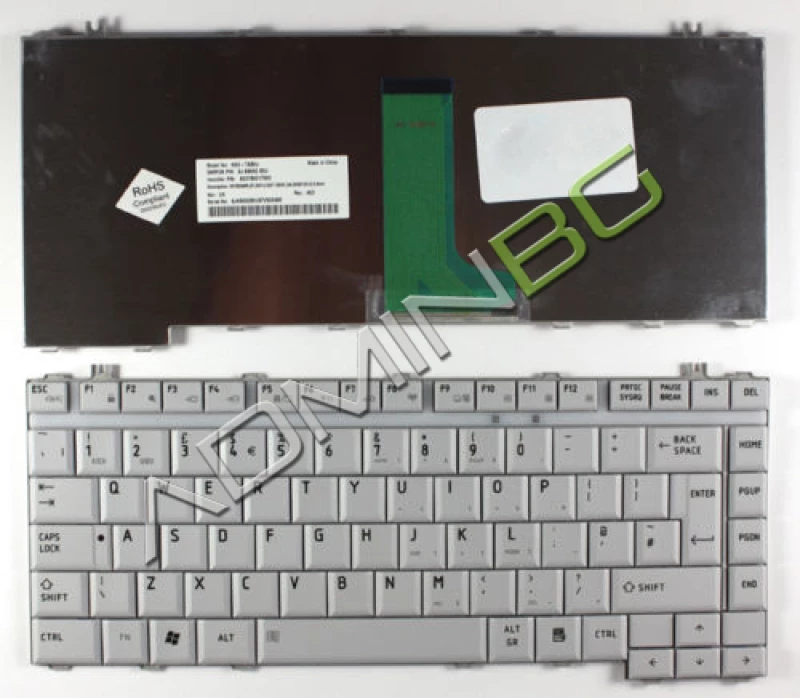 Πληκτρολόγιο Toshiba Satellite A200 A205 A210 A215 M200, Ασήμι, US/UK