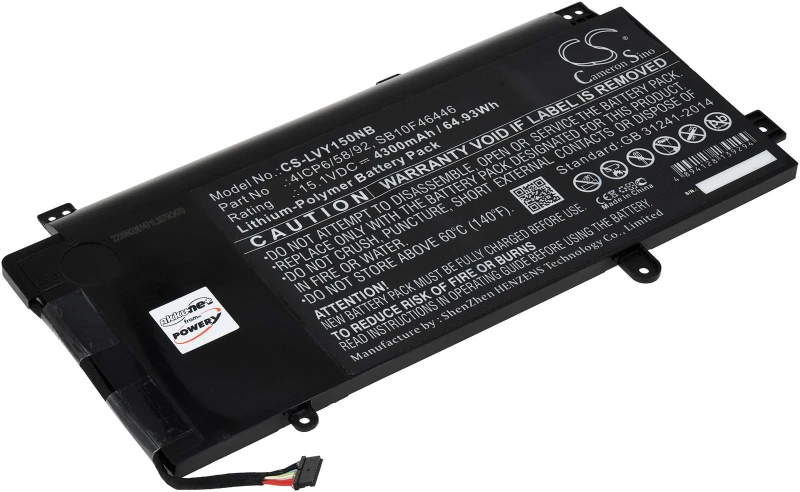 Μπαταρία για Lenovo Thinkpad Yoga 15 20DR, Type 00HW014 4300mAh/65Wh