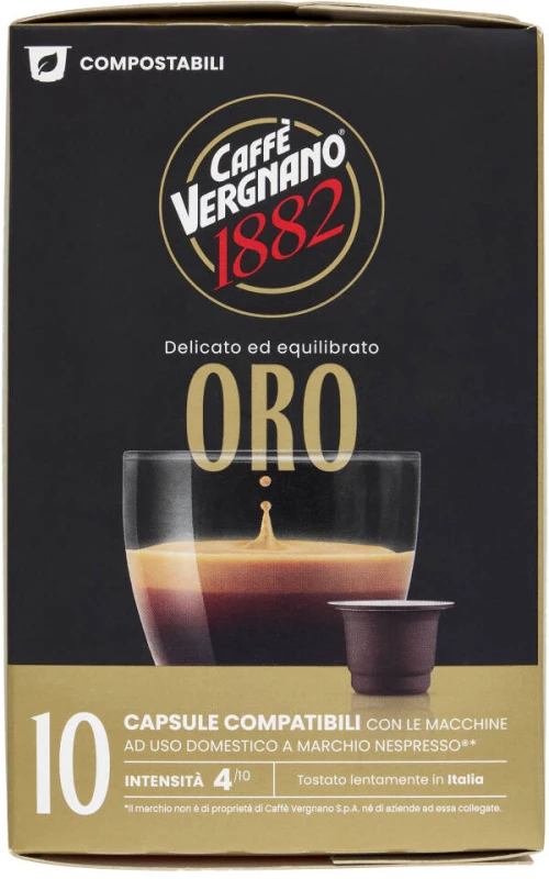Κάψουλες Nespresso Συμβατές Vergnano Oro 10 τεμάχια