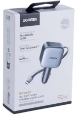 Φορτιστής Αυτοκινήτου 60W UGREEN EC602 55212B 2 Θέσεων,με καλώδιο USB-C 30W Γκρί