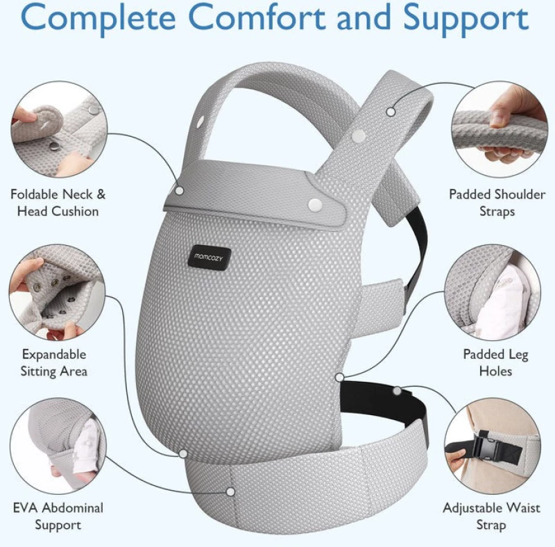 Momcozy Μάρσιπος Newborn to Toddler Air Mesh, Grey