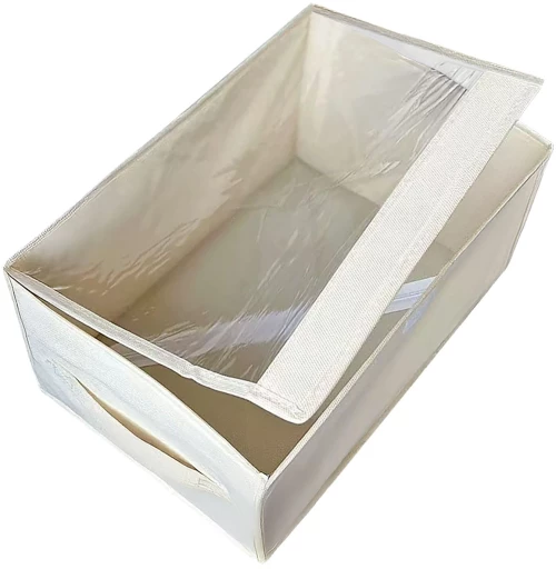 Υφασμάτινο Κουτί με Διάφανο Καπάκι 55x32x25cm Homie 1011180