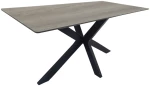 Τραπέζι Bethan  sonoma με γκρι mdf και μαύρο μέταλλο 160x80x75εκ