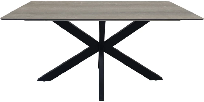 Τραπέζι Bethan  sonoma με γκρι mdf και μαύρο μέταλλο 160x80x75εκ