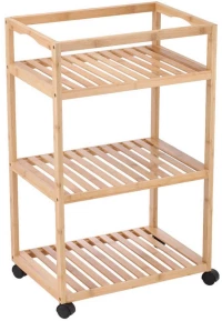 Μανάβης Τρόλεϊ 3 Θέσεων Bamboo Essentials 02-37871 47x33x76cm Natural Estia Bamboo