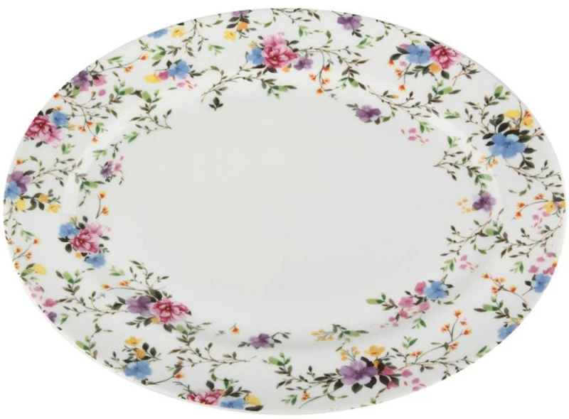 Πιάτο Ρηχό Spring PR24711008 25cm Multi-White Oriana Ferelli® Πορσελάνη