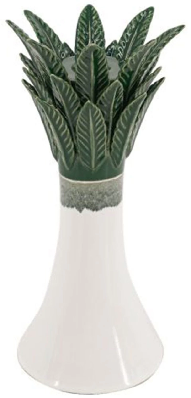 Κηροπήγιο Glazed C0078 15,5x15,5x37cm White-Green Artekko Κεραμικό