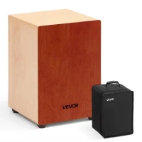 VEVOR Cajon Box Drum, με εσωτερικές χορδές κιθάρας, Ελαφρύ Ξύλινο Κουτί Κρουστάς, Φορητό Μουσικό όργανο Birch Wood Drum με Travel Bag, για αρχάριους και επαγγελματίες, 305 x 305 mm