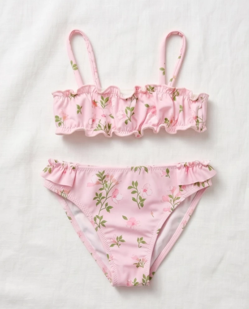 Παιδικό Μαγιό Bikini Croolita &quotPink flowers&quot-Pink