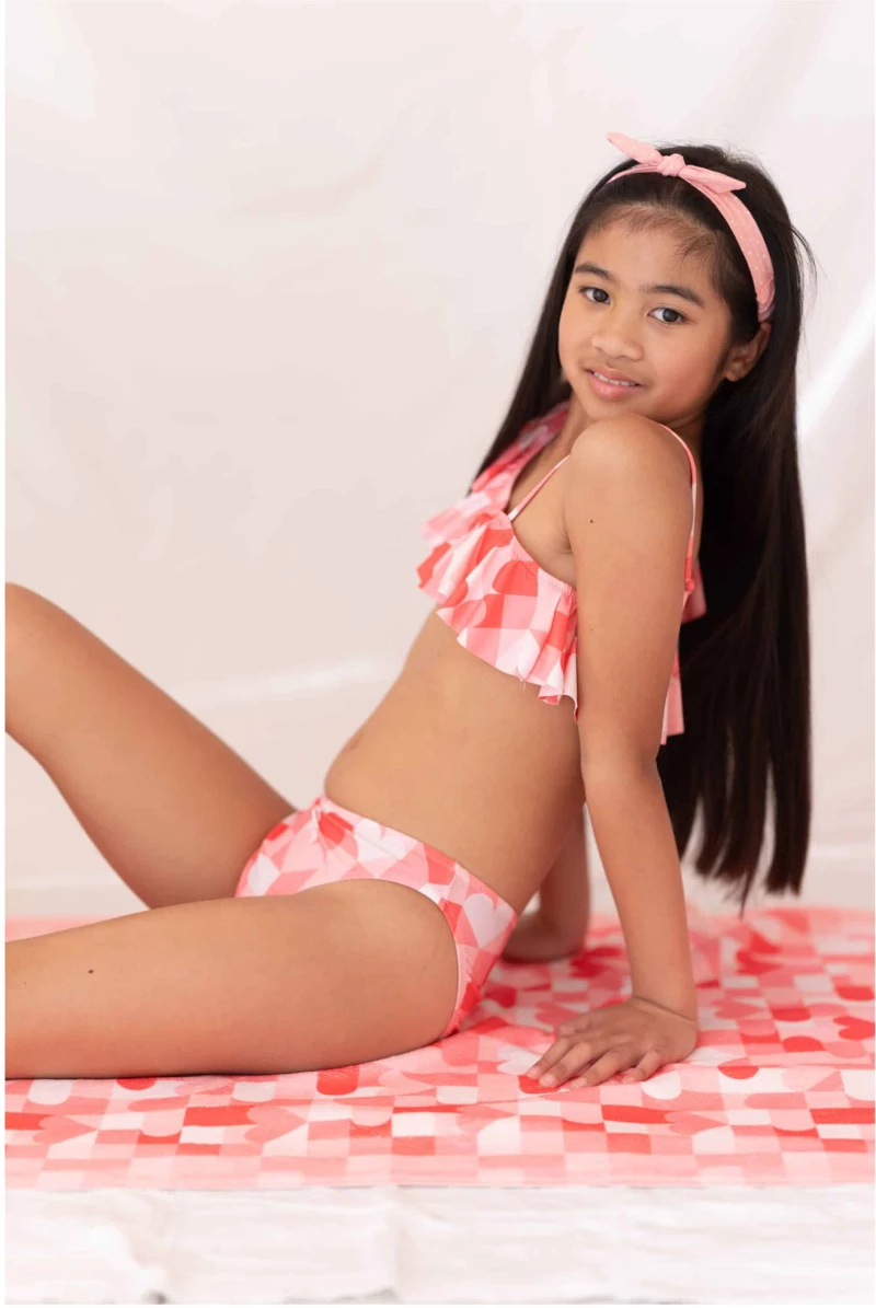 ΠαιδικόΕφηβικό Μαγιό Bikini Tortue S5-138-209  Hearts-Pink