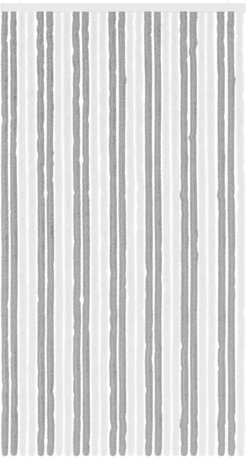 vidaXL Κουρτίνα εντόμων Chenille Γκρι και Λευκό 118 x 220 cm 100% PP