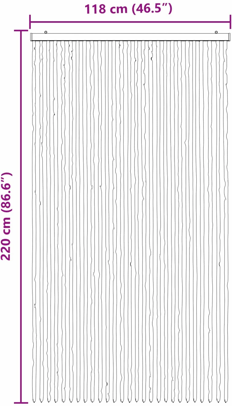 vidaXL Κουρτίνα εντόμων Chenille Γκρι και Λευκό 118 x 220 cm 100% PP