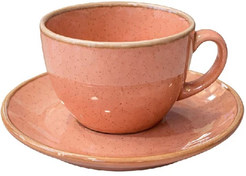 Φλυτζάνι Cappuccino Με Πιατάκι Essentials OWS102K6 14x7,5cm 220ml Reactive Pink Espiel Πορσελάνη
