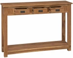 vidaXL Τραπέζι κονσόλας Φυσικό 110 x 30 x 80 εκ Στερεό Ξύλο Τίκ