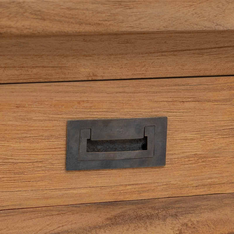 vidaXL Τραπέζι κονσόλας Φυσικό 110 x 30 x 80 εκ Στερεό Ξύλο Τίκ