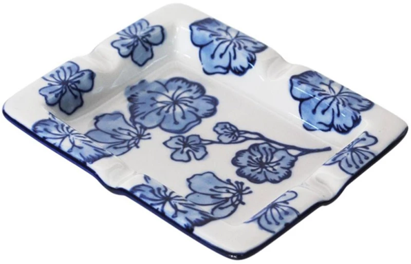 Σταχτοδοχείο Flower 00.03.34037 13x10,5cm White-Blue Πορσελάνη