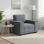 vidaXL Πολυθρόνα Σκούρο Γκρι Βελούδινη 100 x 78 x 84 εκ.