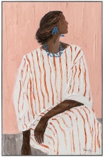 Πίνακας Χειροποίητος Woman 00.05.50054 60x90cm Multi Κάθετοι Ξύλο