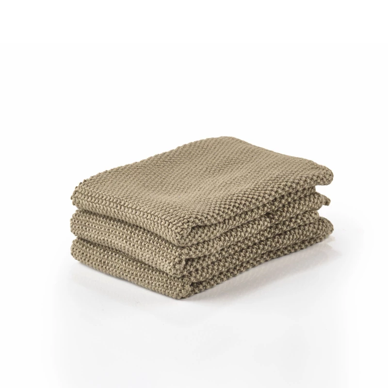 Ποτηρόπανα 37803 (Σετ 3τμχ) 27x27 Khaki Zone Denmark 100% Βαμβάκι