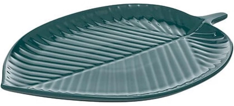 Πιατέλα Σερβιρίσματος Leaf 07.196597 34,5x26x2,5cm Green Κεραμικό